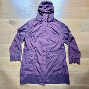Cole Haan Signature Packable Hooded Eggplant Raincoat Purple EUC 2X (see note!)